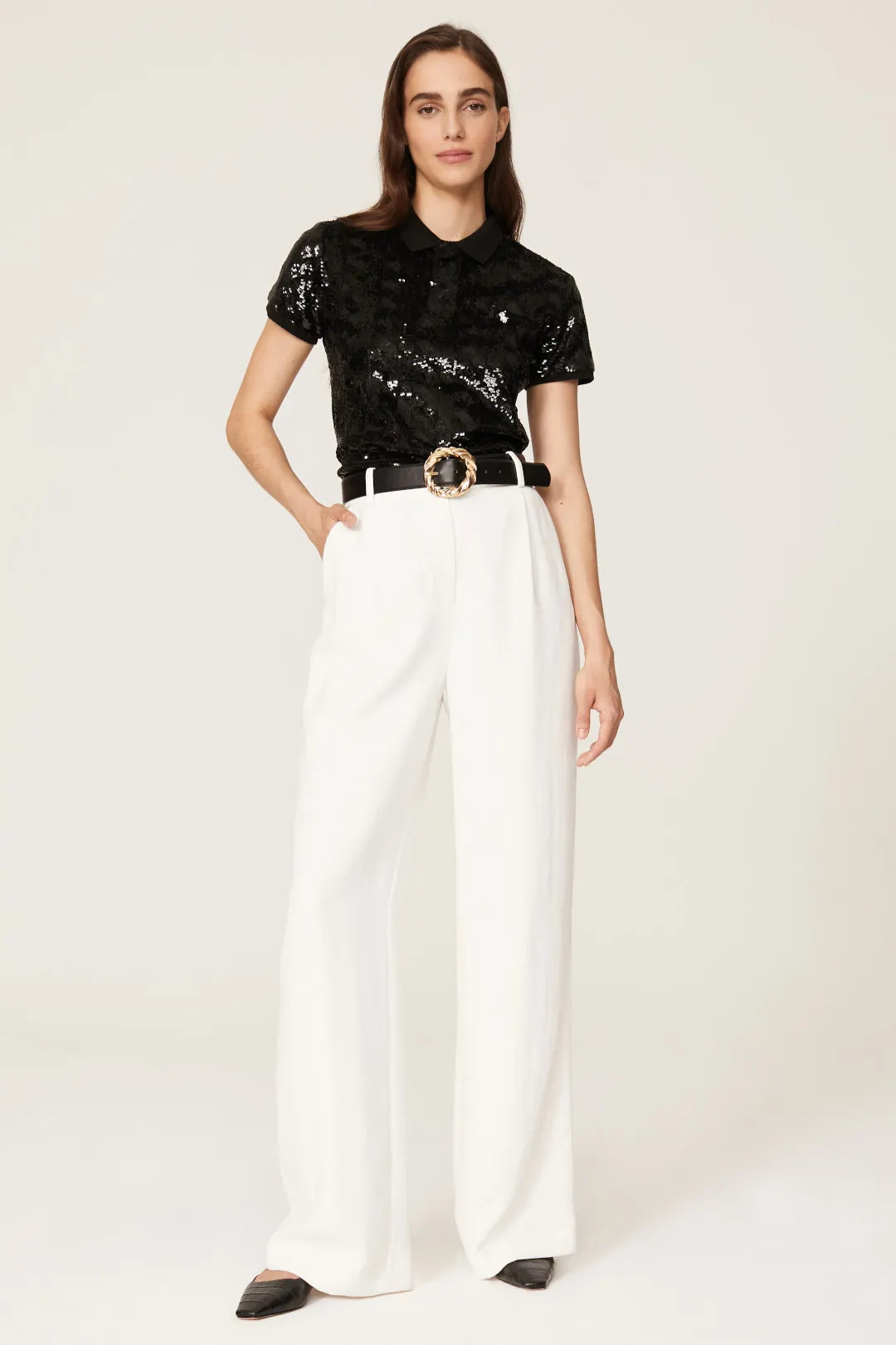 Black Sequin PoloHeartAdd to Hearts | Rent the Runway