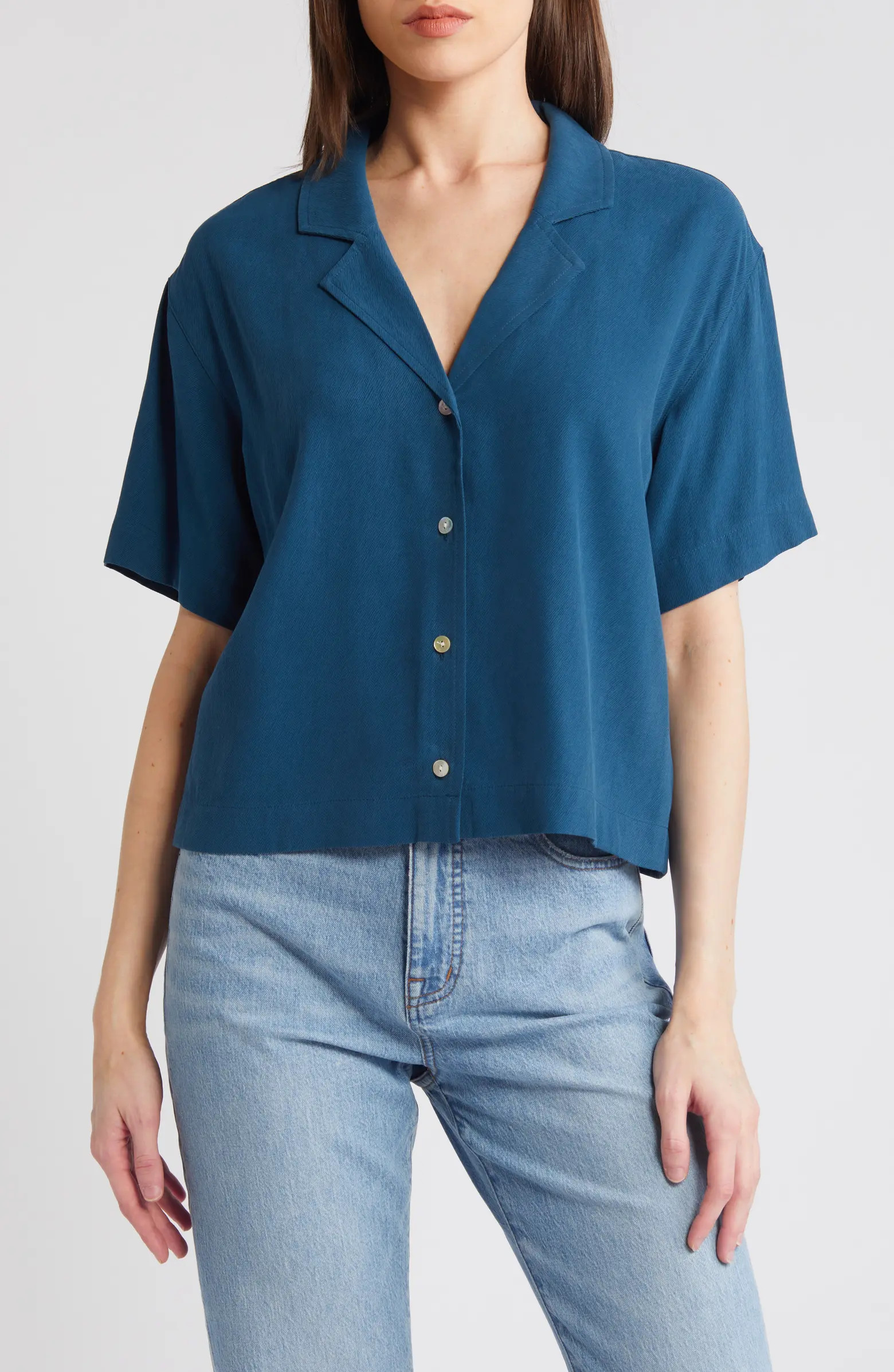 Madewell Crop Camp Shirt | Nordstrom | Nordstrom
