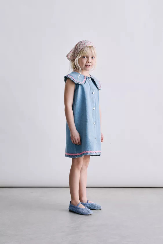 RUFFLE DENIM DRESS | Zara US