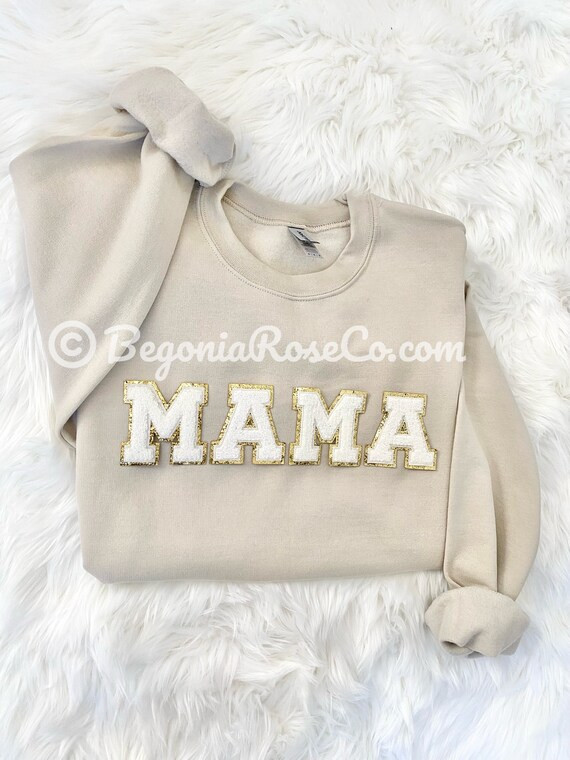 Chenille MAMA Sweatshirt MAMA Crewneck MAMA Patch Sweatshirt | Etsy | Etsy (US)