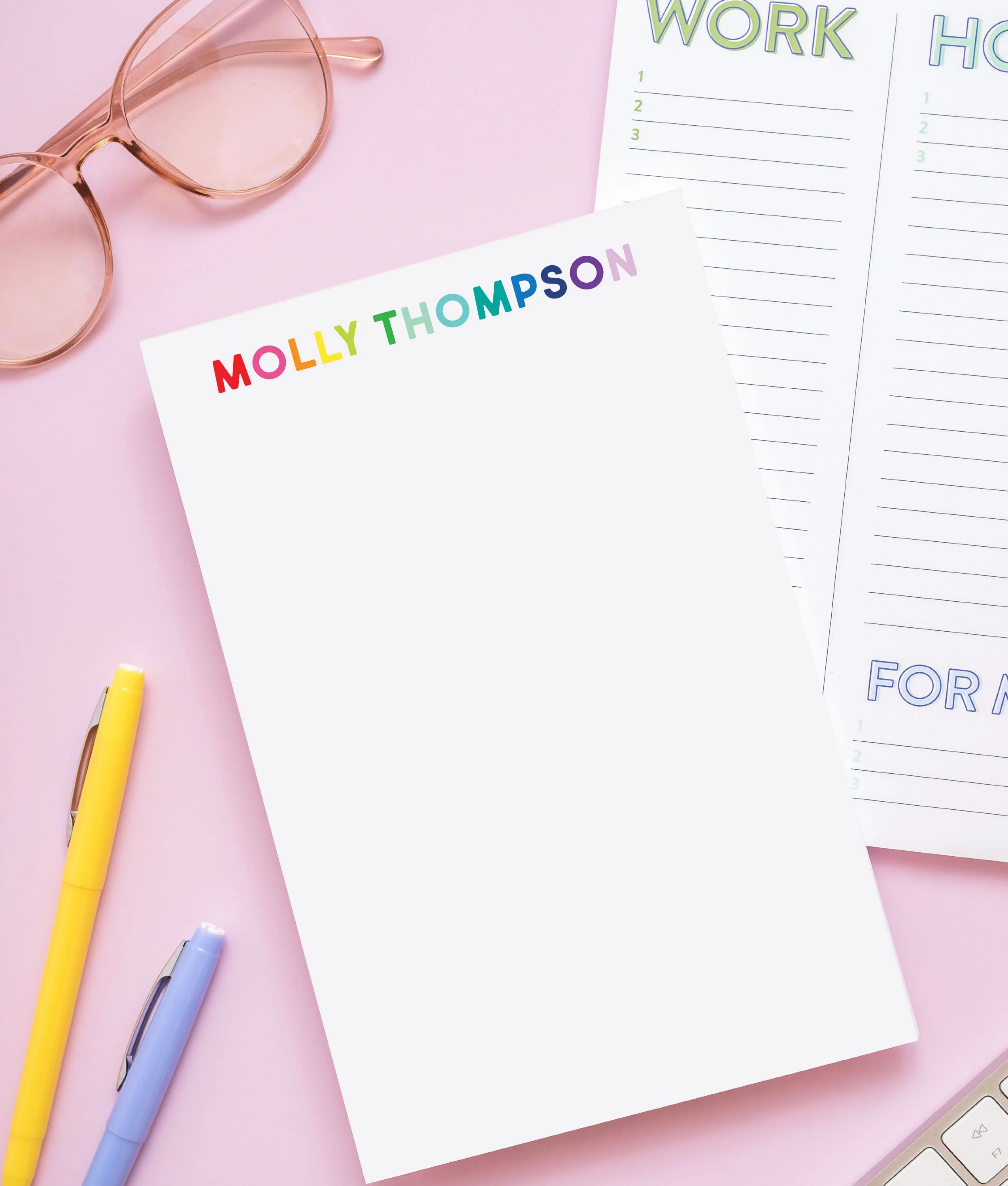 Rainbow Petite Block Personalized Notepad | Joy Creative Shop