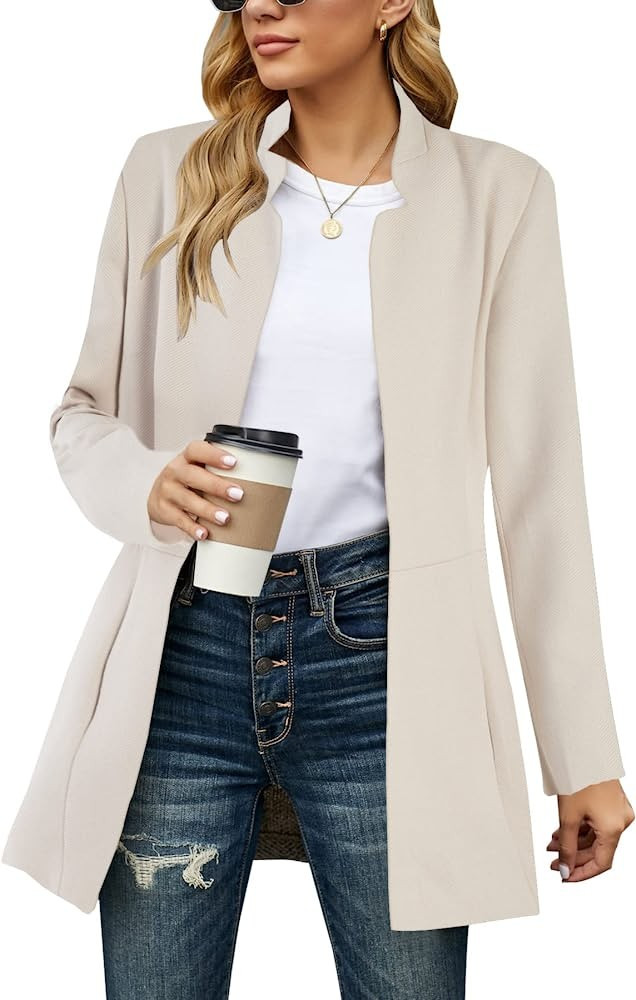 Grlasen Women's Wool & Pea Coats Long Sleeve Lapel Jackets Slim Fit Outerwear Casual Winter Warm ... | Amazon (US)