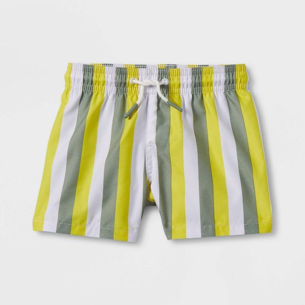 Baby Boys' Striped Swim Shorts - Cat & Jack™ Yellow | Target