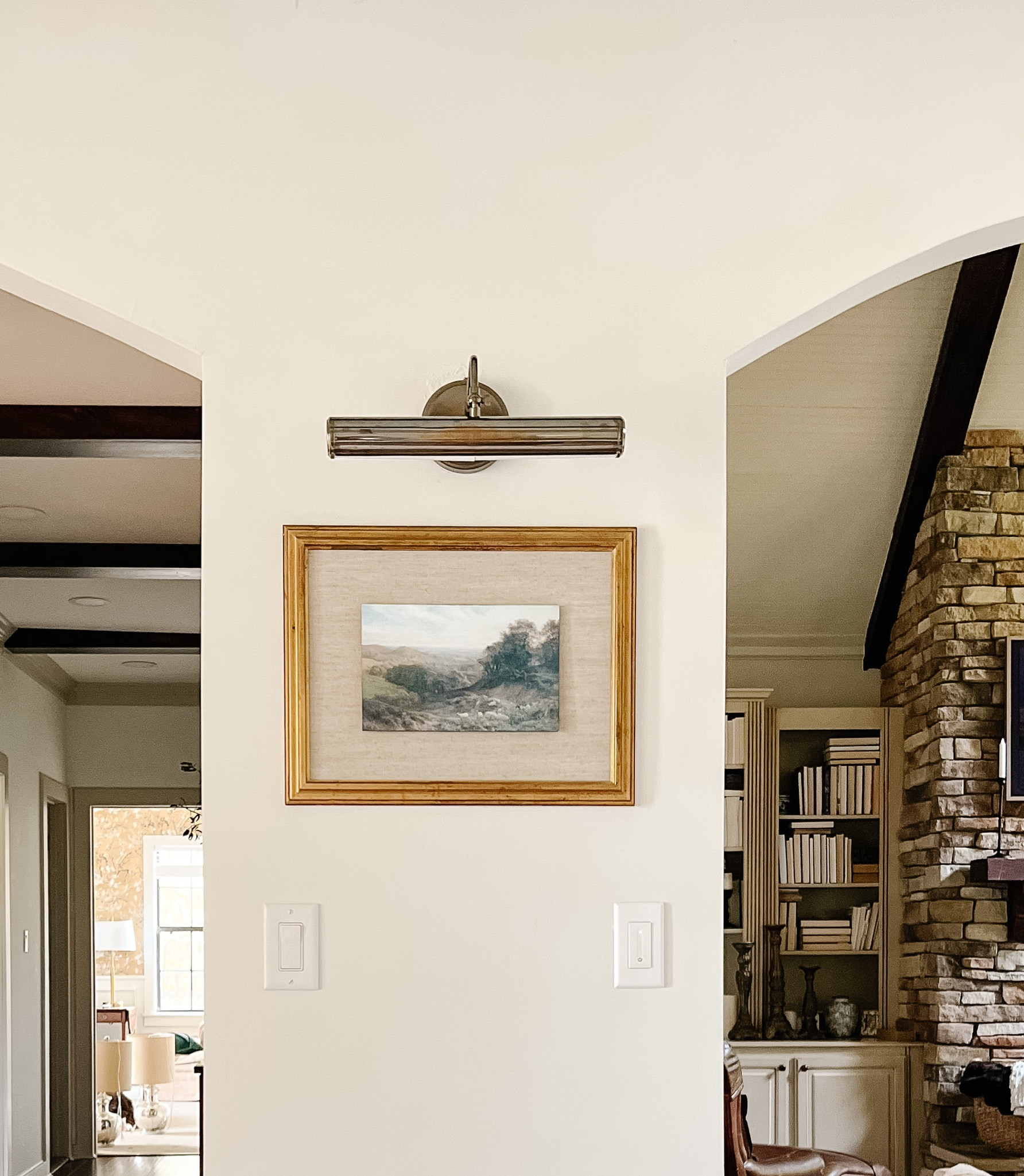 Picture light over vintage art 

Check out my reel to see how I transformed this print to a realistic looking oil painting. 
www.instagram.com/christinamariadesign 

#LTKhome