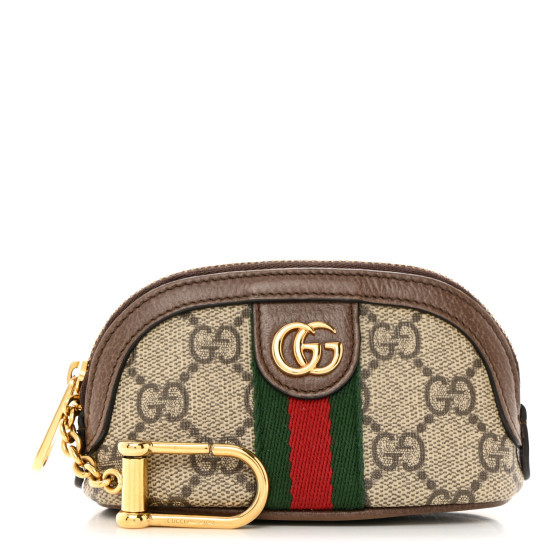 GUCCI GG Supreme Monogram Web Ophidia Dome Key Pouch Beige New Acero | FASHIONPHILE (US)