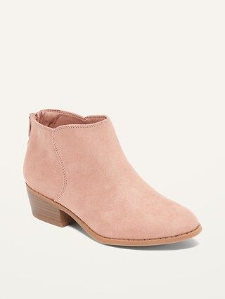 Faux-Suede Back Zipper Ankle Booties for Girls | Old Navy (US)