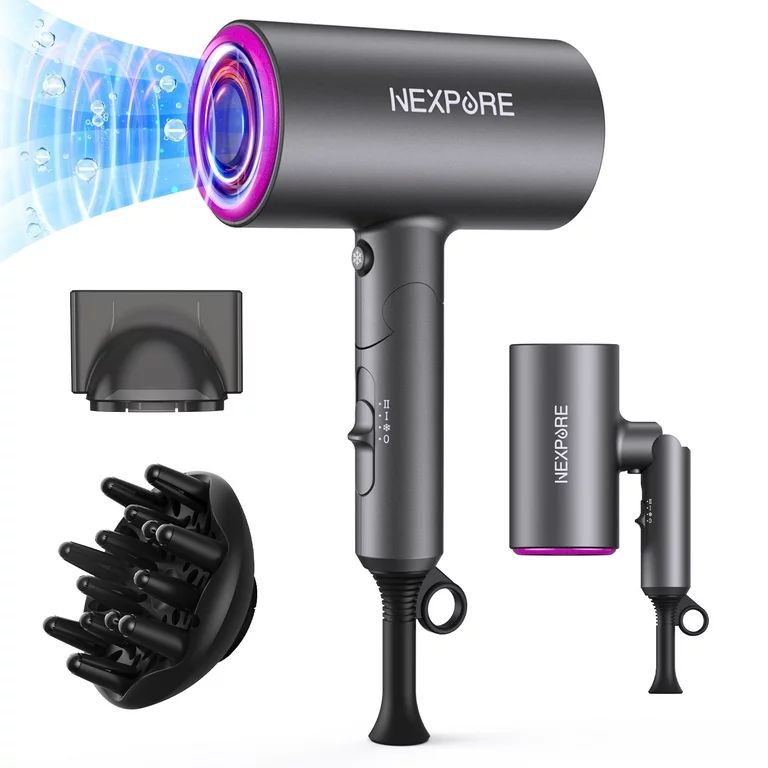 Hair Dryer, NEXPURE 1800W Professional Ionic Hairdryer for Hair Care, Powerful Hot/Cool Wind Blow... | Walmart (US)