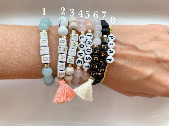 Personalized Name Bead Bracelets | Etsy (US)