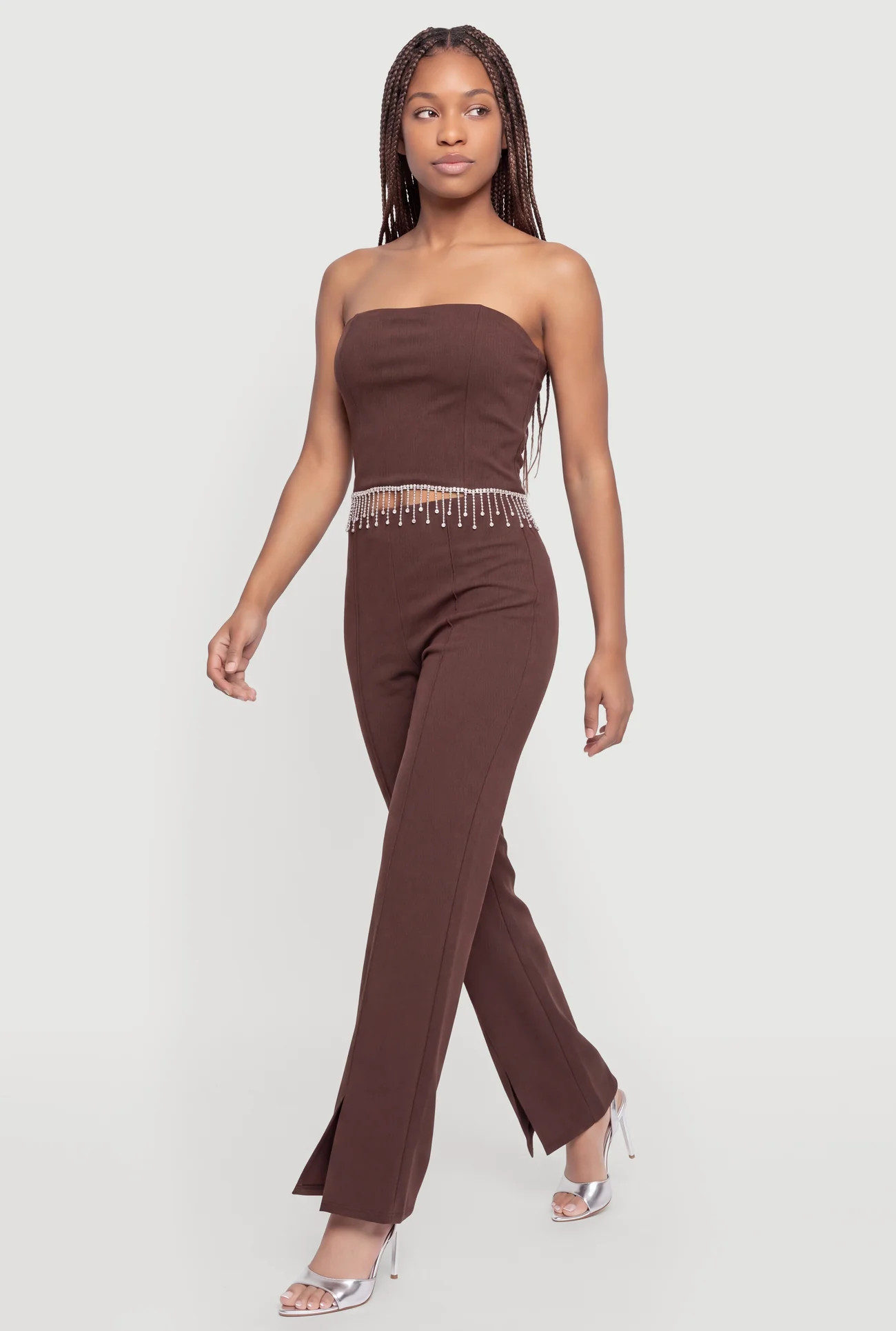 Pintuck Front Slit Dress Pants | Rainbow Shops