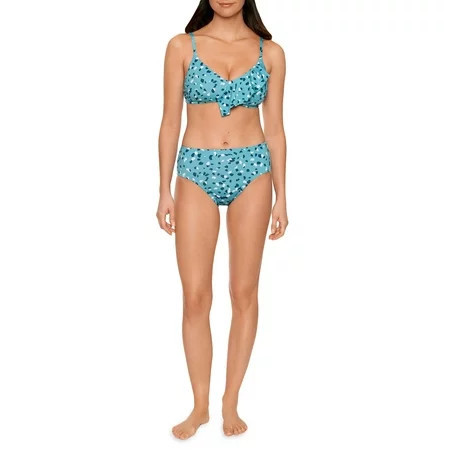 Time and Tru Women’s Confetti High Rise Tie Back Bikini Bottom | Walmart (US)