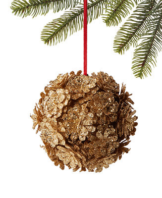 Burgundy & Blush Gold-Tone Flower Cluster Ornament, Created for Macy's | Macy's