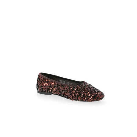 No Boundaries Women s Sequin Ballet Flats | Walmart (US)