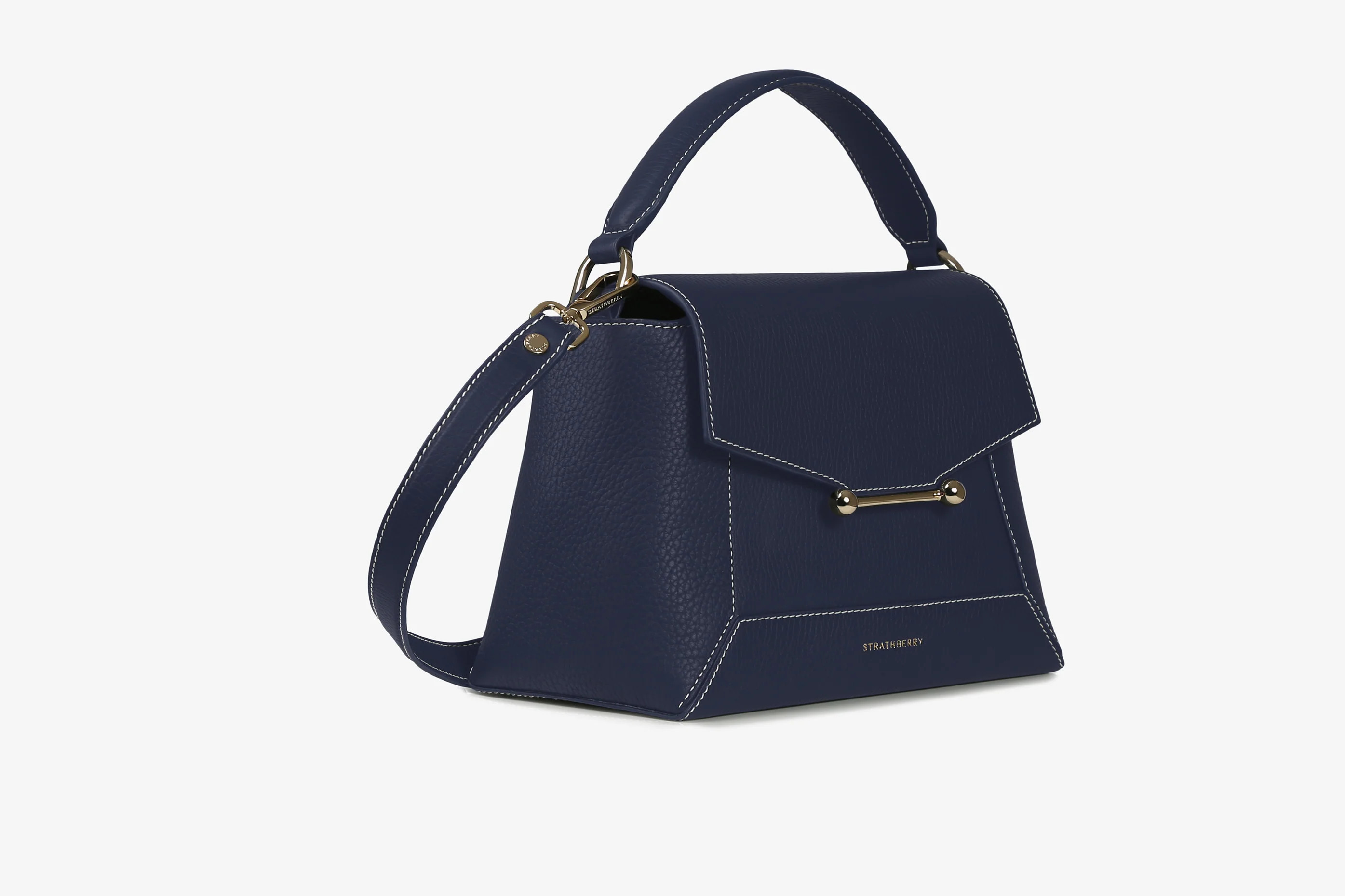 Mosaic Bag - Navy with Vanilla Stitch | Strathberry