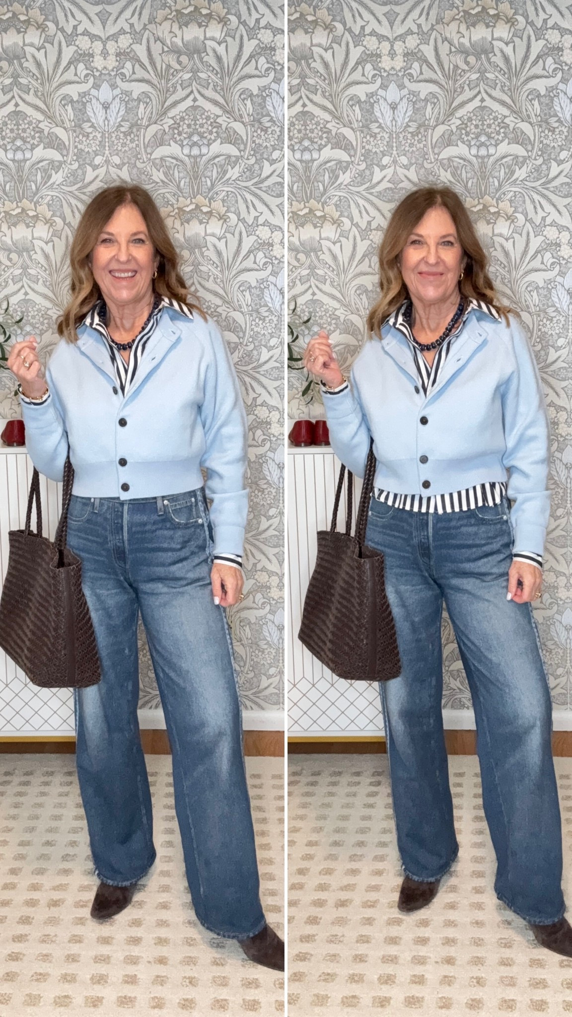 Ootd
Wearing viral Miramar pants, a button-up, and a cardigan. 


If you you like the cardigan don't hesitate.  It’s brand new and is almost sold out at Nordstrom and some sizes still available at Madewell.

@Madewell 