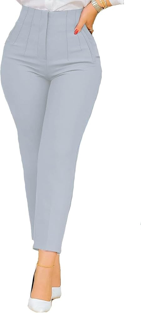 BIRW Womens High Waisted Pants 2025 Trendy Skinny Business Work Casual Pencil Trousers with Pocke... | Amazon (US)