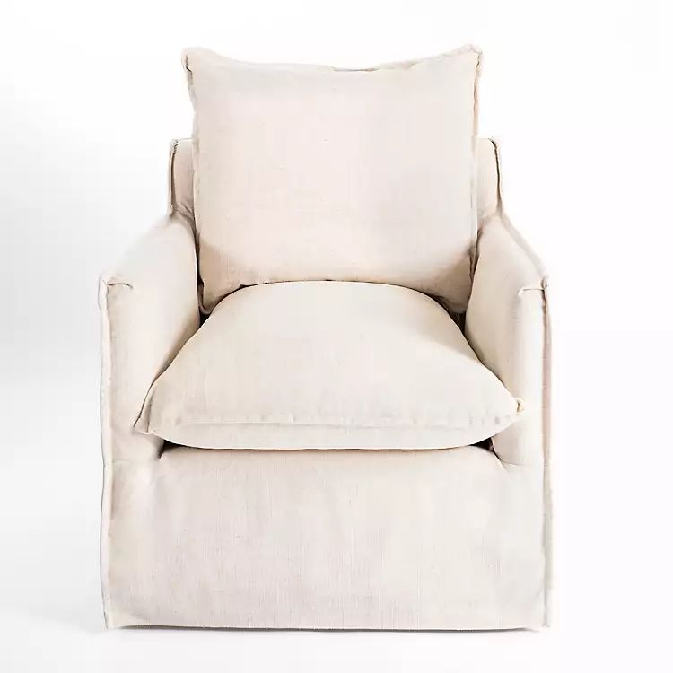 Celine Cream Swivel Down Armchair | Kirkland's Home