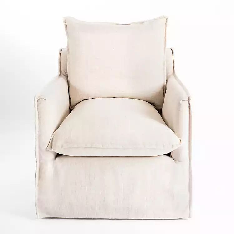 Celine Cream Swivel Down Armchair | Kirkland's Home