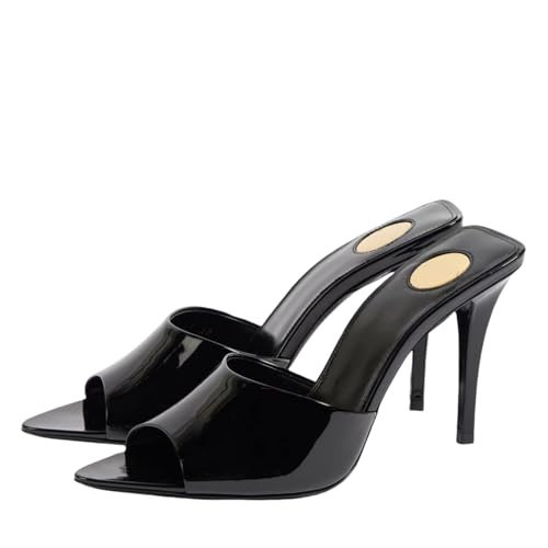 keleimusi Women's Leopard Print Pointed Toe Stiletto Heel Slide Sandals Open Toe High Heel Sandals Sexy Slip-On Mules Heels Fashionable Formal Party Dresses Summer Shoes | Amazon (US)