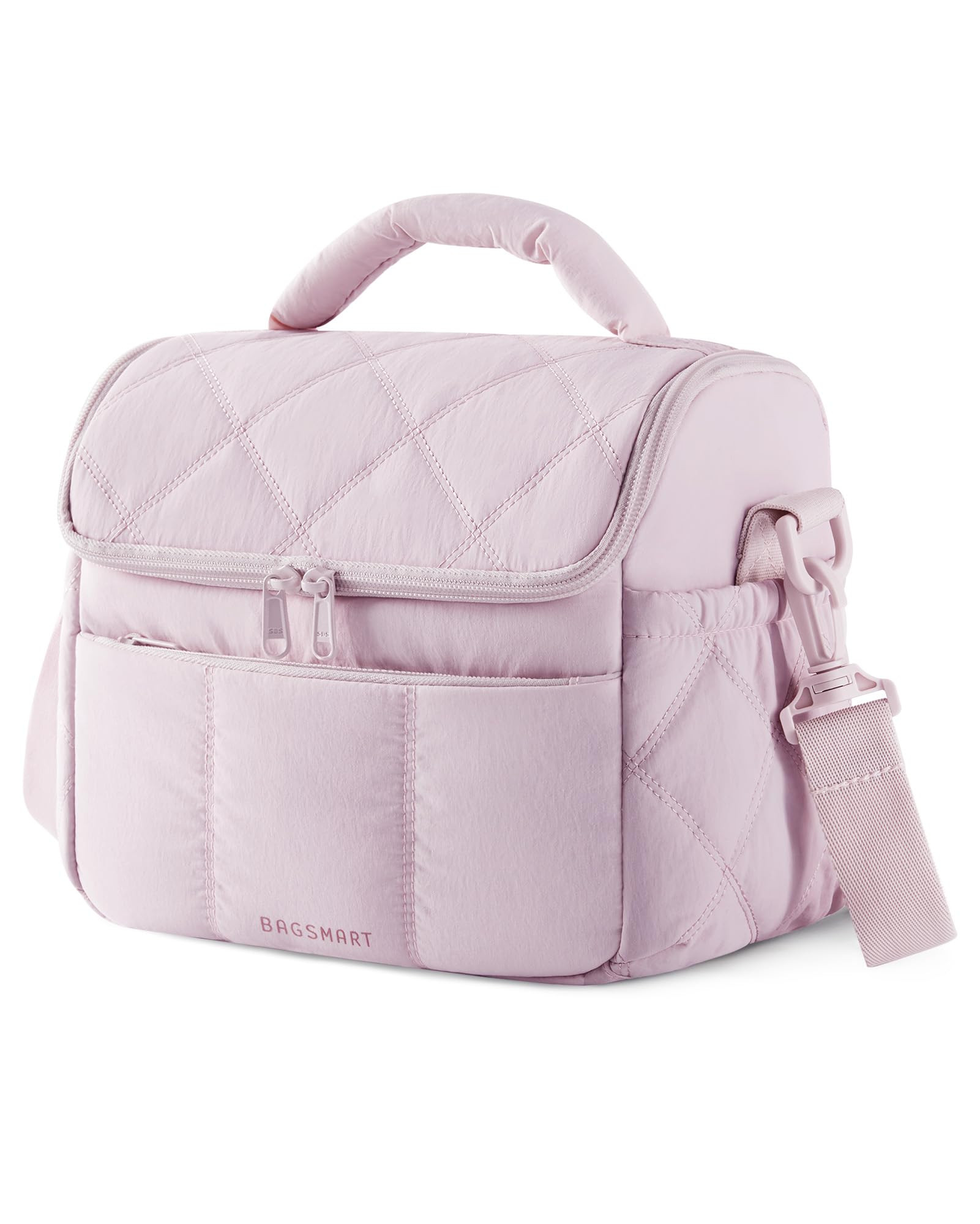 BAGSMART Insulated Lunch Bags for Women, Cute Quilted Lunch Box, Lightweight Puffy Padded Waterpr... | Amazon (US)