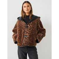 Mango Reversible Leopard Jacket - Black | Very (UK)