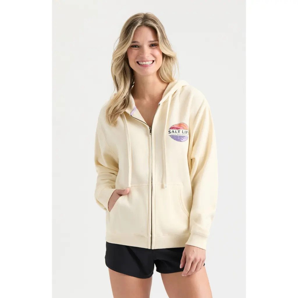 Salt Life Saltsations Zip Up Hoodie in Ivory at Nordstrom, Size Medium | Nordstrom