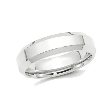Mens Platinum Wedding Band Ring Beveled Edge 6mm | Walmart (US)