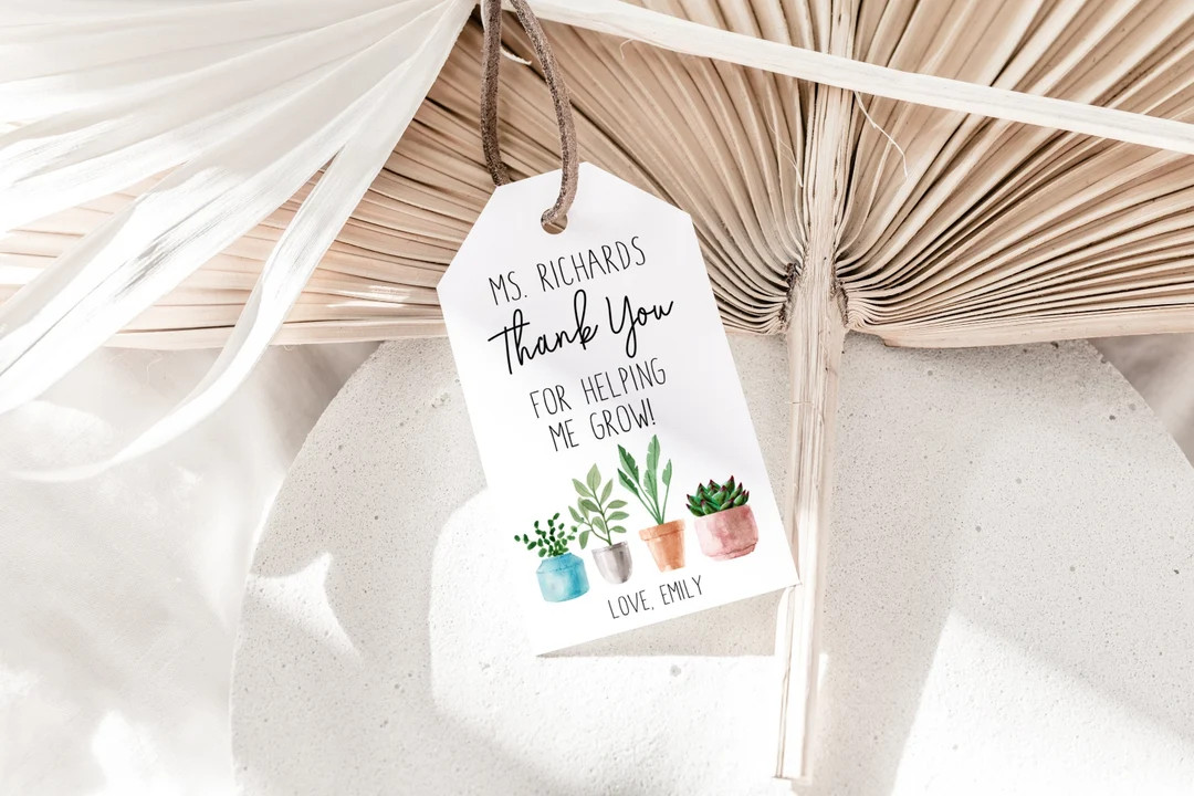 Thank You for Helping Me Grow | Gifts for Teachers | Teacher End of Year Gift | Thank You Gift Id... | Etsy (US)