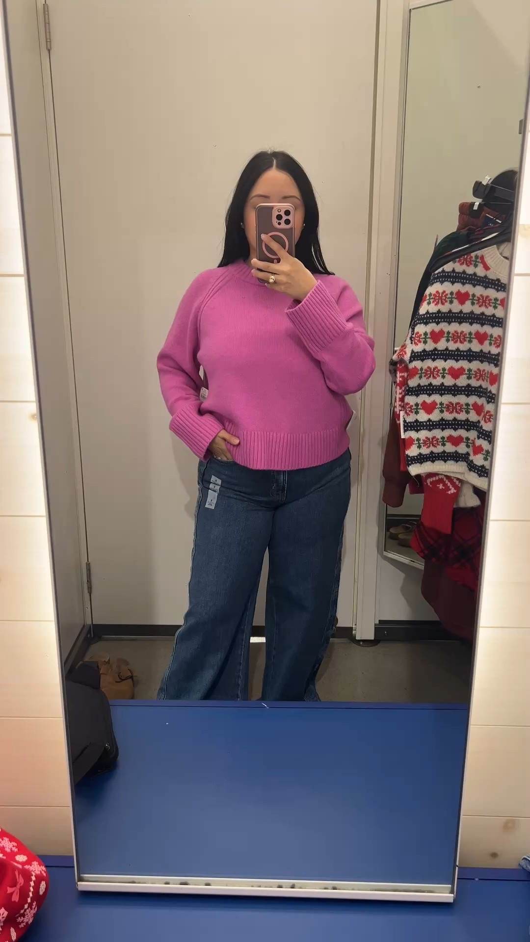 Pink sweater + detailed denim 🤍✨ The perfect pop of color paired with jeans that have the cutest side detailing. I linked both pieces — tap to shop the exact items!

4’11 petite | 140 lbs
Size references:
Top: Small
Jeans: Size 8

#LTKootd #LTKHoliday #LTKgrwm