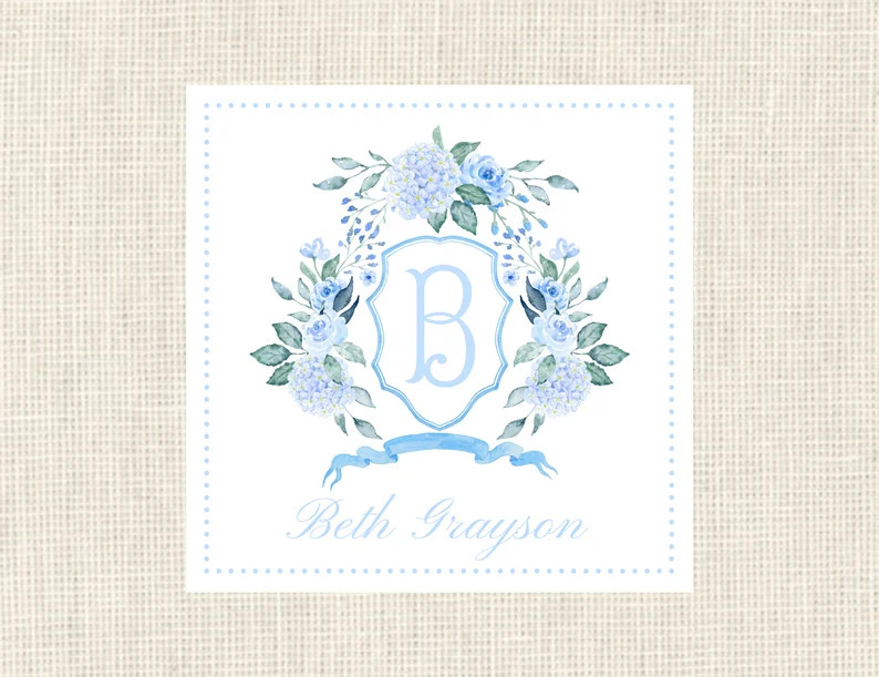 Crest Personalized Monogram Gift Tags | Etsy (US)