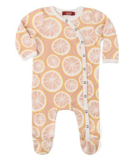 Grapefruit Slices Organic Cotton Long-Sleeve Footie - Newborn & Infant | Zulily