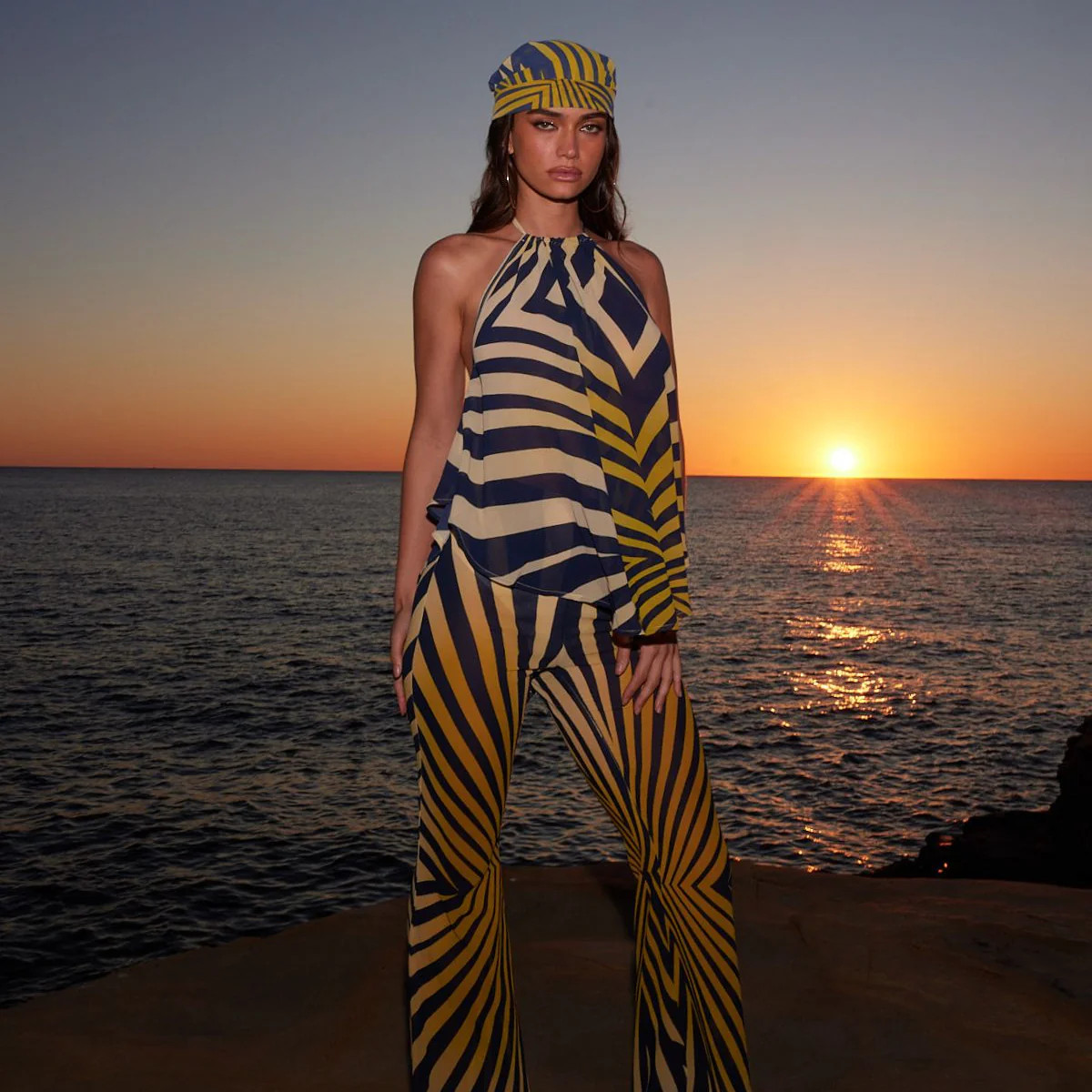 LUCILLE Zebra Print Chiffon Trousers | Noughts and Kisses