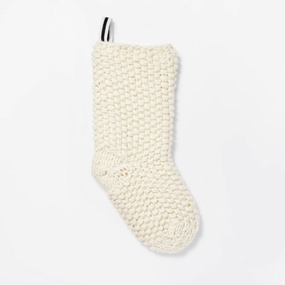 Cream Chunky Knit Stocking - Threshold&#8482; designed with Studio McGee | Target