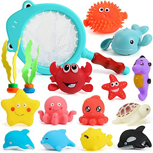 Shindel 16 PCS Baby Bath Toys, Floating Pool Toys for Kids Toddler Boys Girls | Amazon (US)