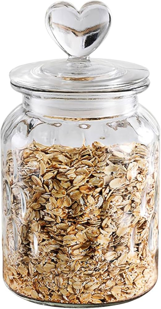 ECYC 950 ml Clear Glass Jar with Lovely Heart-Shaped Handle, Food Storage Glass Jar Sealing Jar G... | Amazon (US)