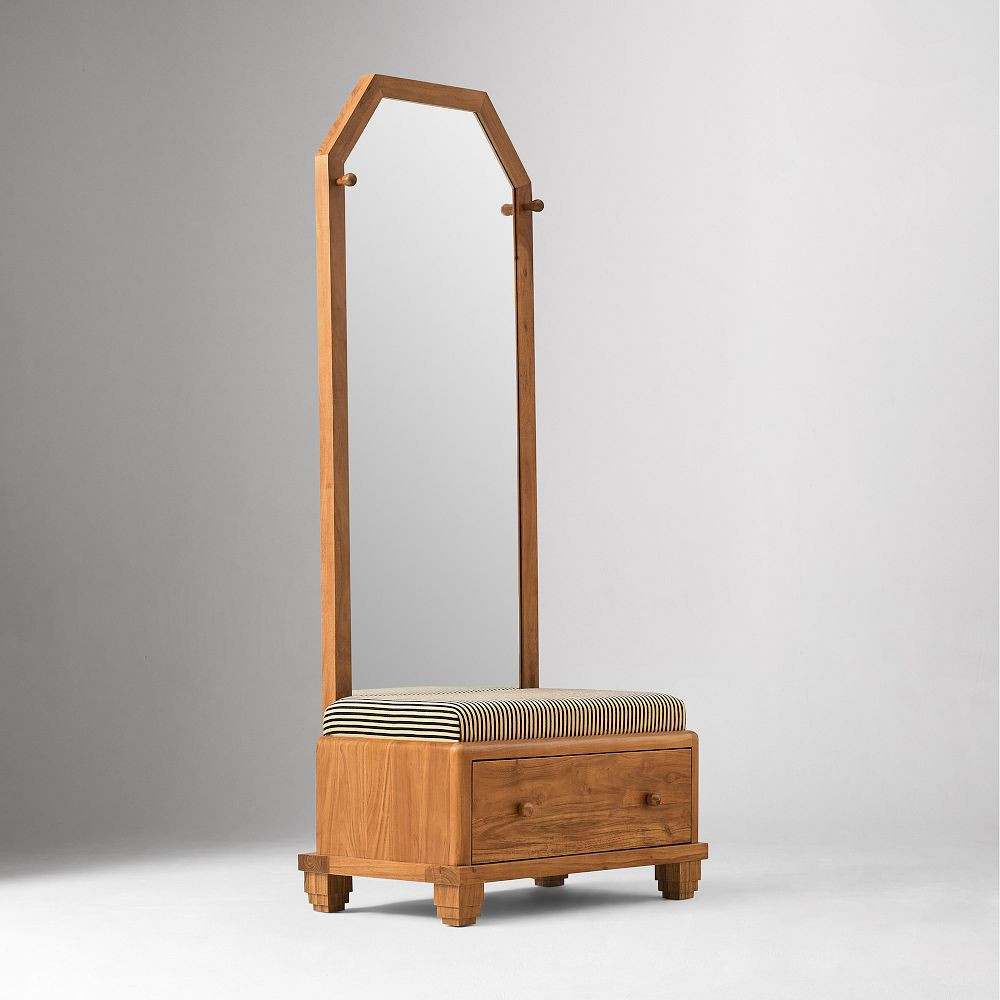 Pierce & Ward Entry Bench w/ Mirror (32") | West Elm (US)