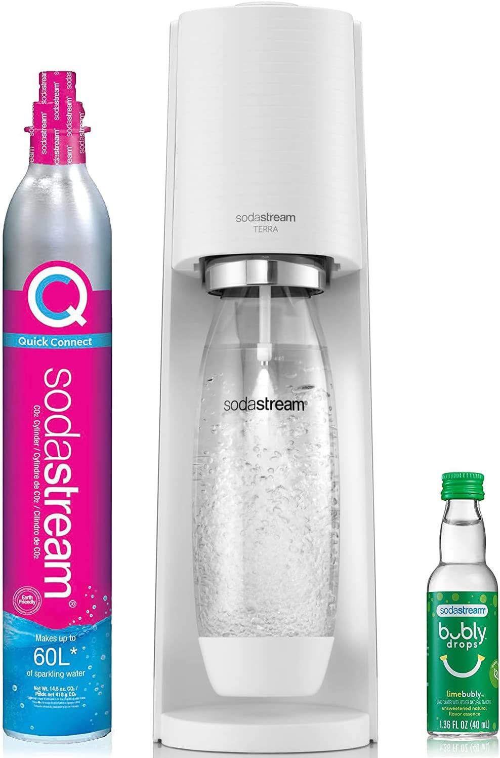 SodaStream Terra Sparkling Water Maker (White) with CO2, DWS Bottle and Bubly Drop | Amazon (US)