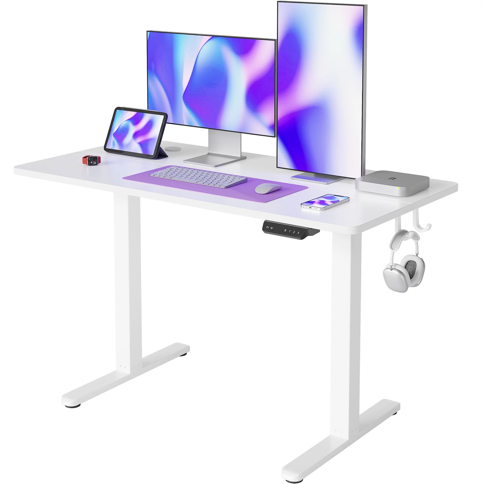 CUBICUBI Height Adjustable Electric Standing Desk Sit Stand Home Office Desk with Splice Board Wh... | Walmart (US)