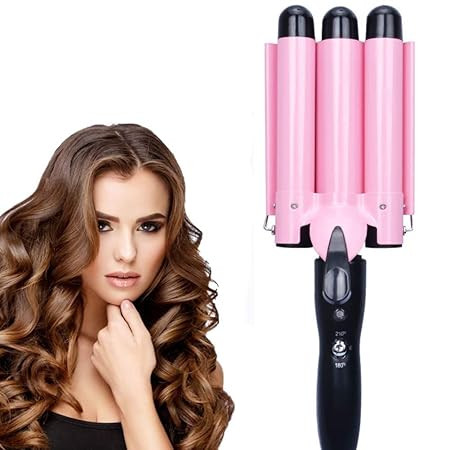 3 Barrel Curling Iron Wand 25mm Hair Waver Curling Iron Temperature Adjustable Portable Ceramic H... | Amazon (US)