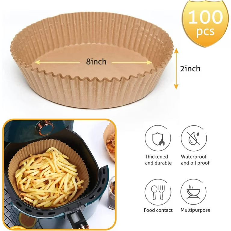M BUDER Air Fryer Disposable Paper Liners, 100PCS Non-Stick Air Fryer Parchment Liner, Oil Resist... | Walmart (US)
