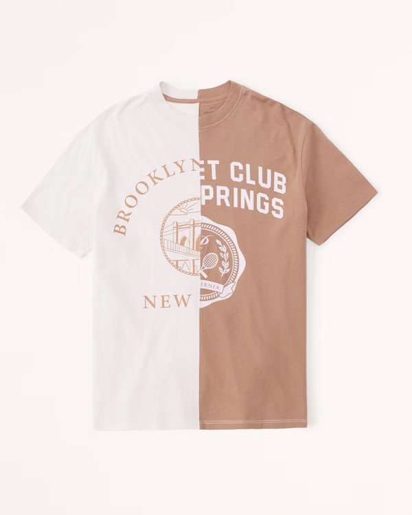 Oversized Boyfriend Spliced Graphic Tee | Abercrombie & Fitch (US)