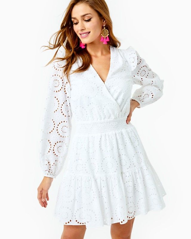 Taviana Eyelet Dress - White Dress | Lilly Pulitzer