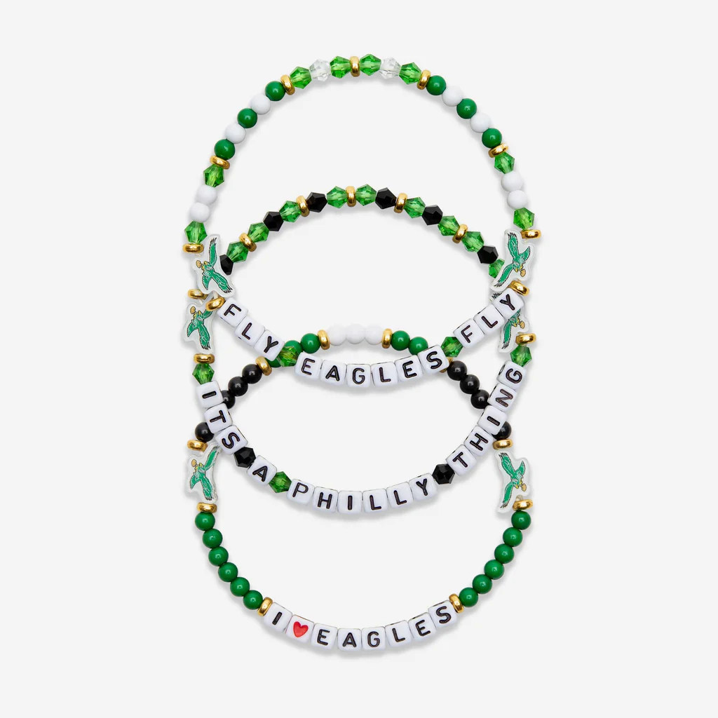 Philadelphia Eagles Retro Kelly Green 3 Pack Friendship Bracelet | FOCO inc