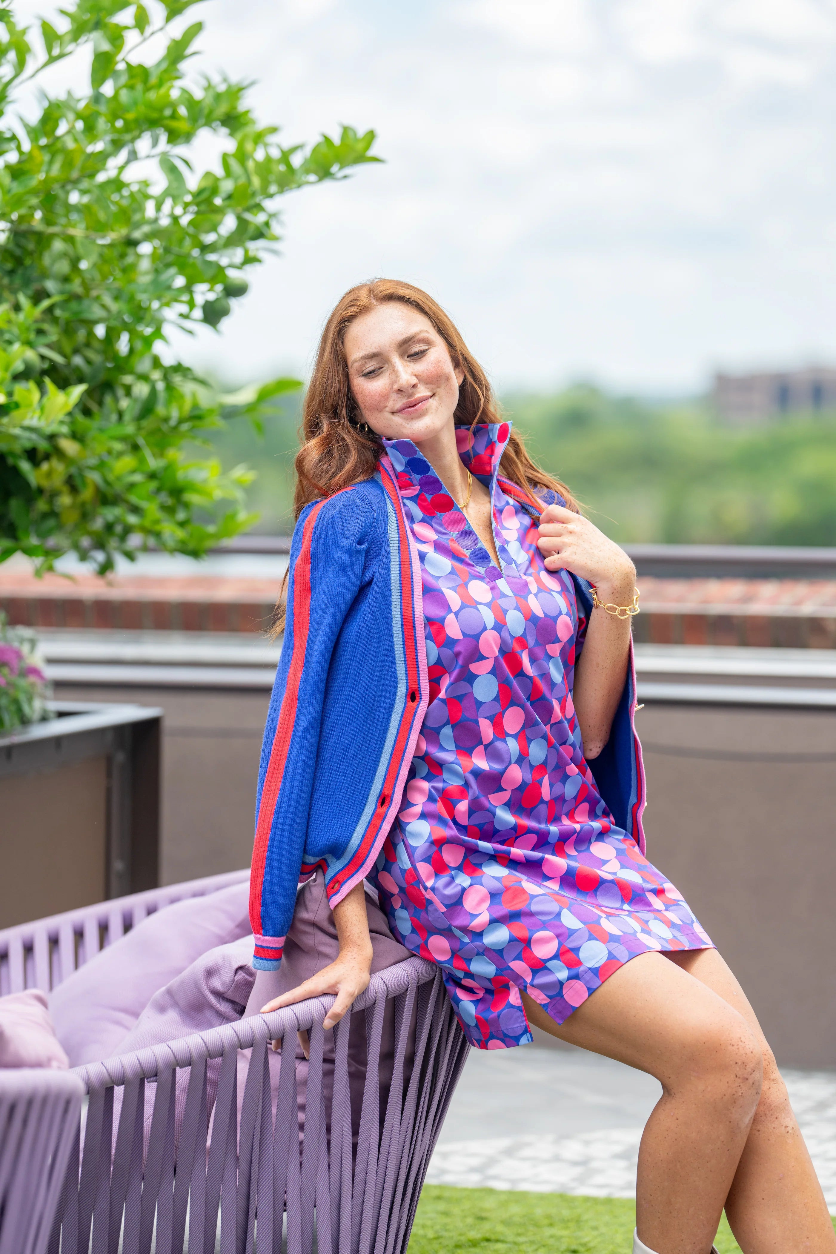 Clara Cardigan - Bauhaus Stripe [Emily McCarthy] | Pink Creek