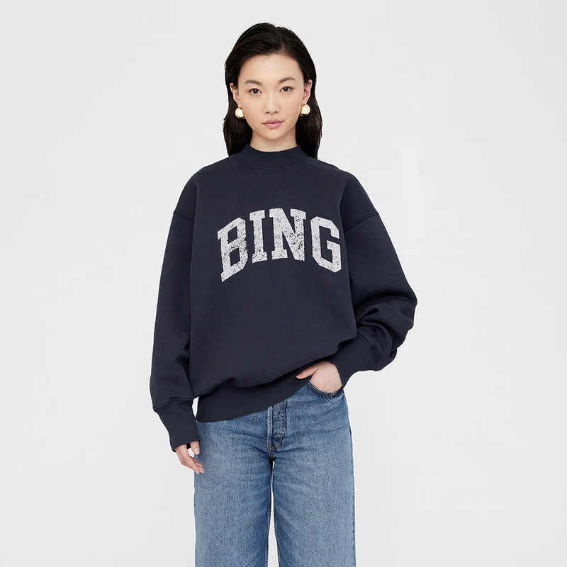 ANINE BING Bradie Sweatshirt Bing - Navy - Blue - M | Verishop