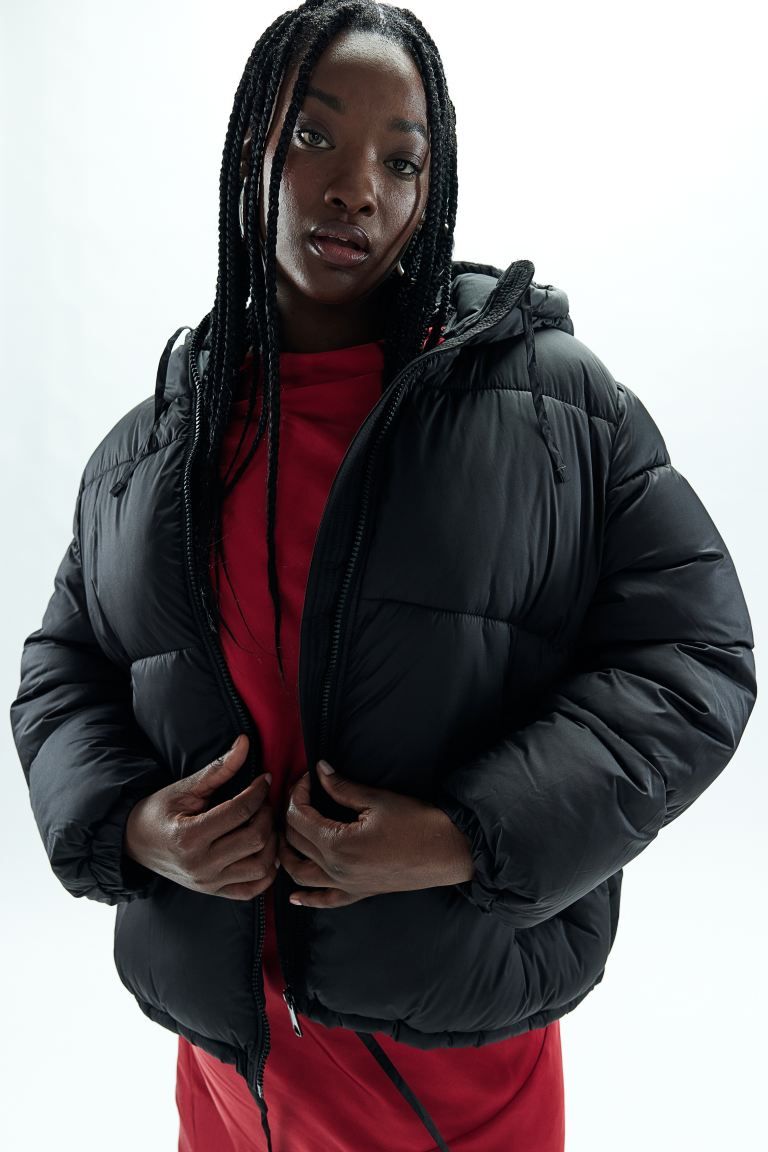 Hooded Puffer Jacket - Black - Ladies | H&M US | H&M (US + CA)