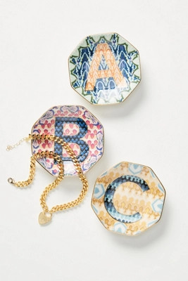 Chevron Monogram Trinket Dish | Anthropologie (US)
