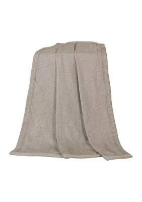 HiEnd Accents Fairfield Herringbone Taupe Throw Blanket, Grey | Belk