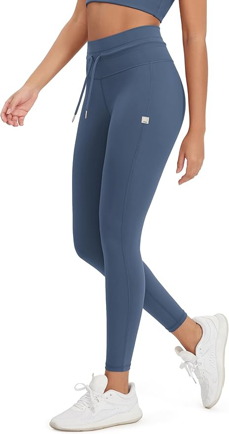 ODODOS Women's Drawstring Tie Daily Leggings 25" / 28" High Waist Workout Yoga Pants | Amazon (US)