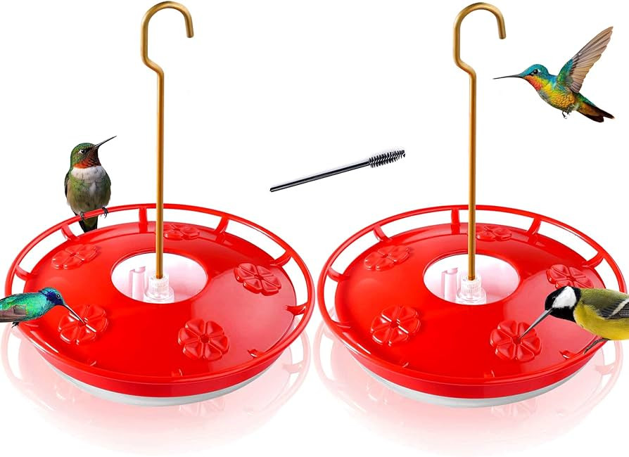 eWonLife Hummingbird Feeder for Outdoors, 2 Pack, Leak-Proof, Easy to Clean and Refill, Saucer Hu... | Amazon (US)
