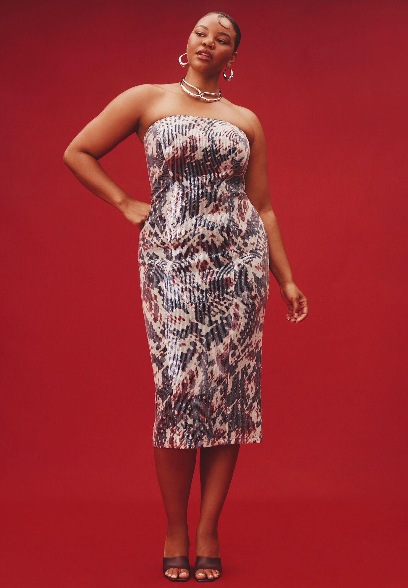 Sequin Strapless Dress | Eloquii